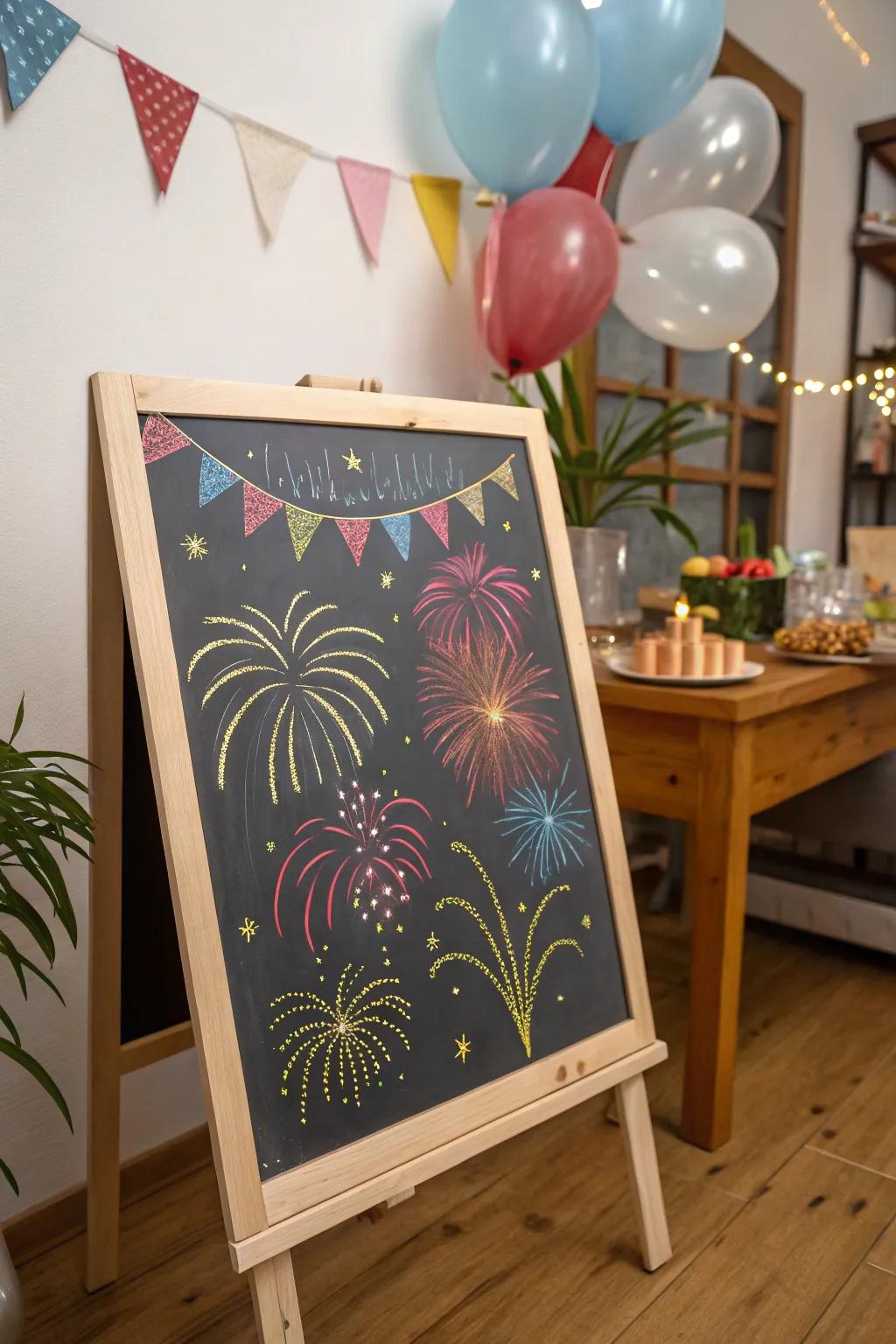 Incorporate an eruption of hue through festive pyrotechnics artistry.