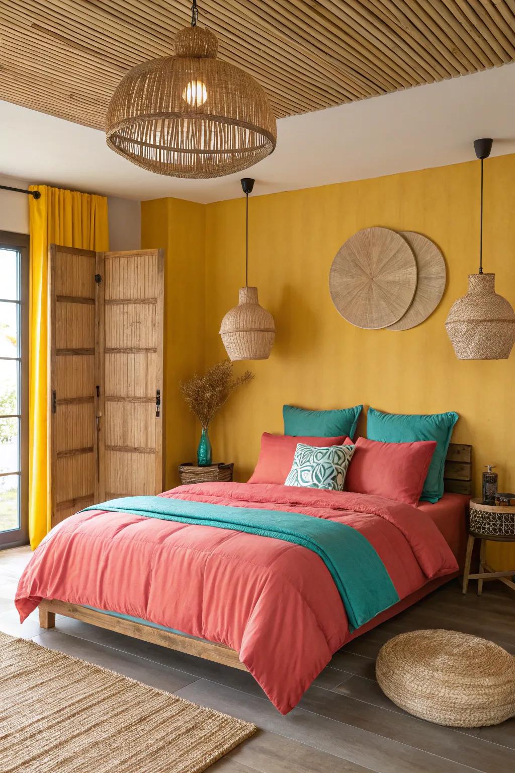 Layered lighting adds to the adaptable atmosphere of this Japandi space.