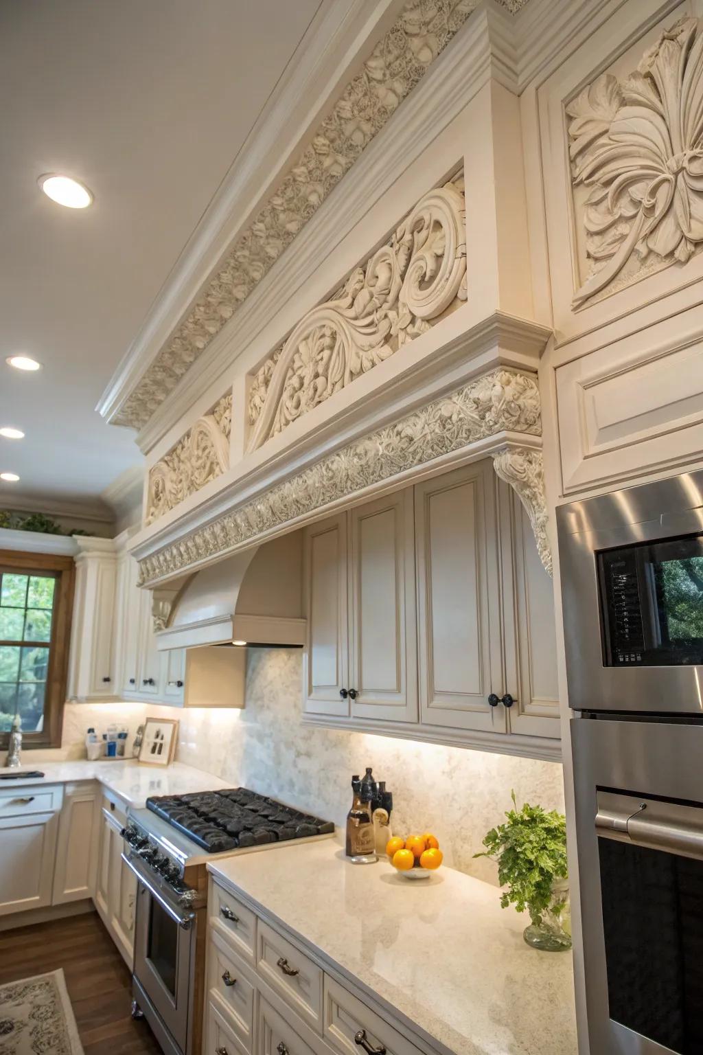 Artistic carved designs transform molding into art.