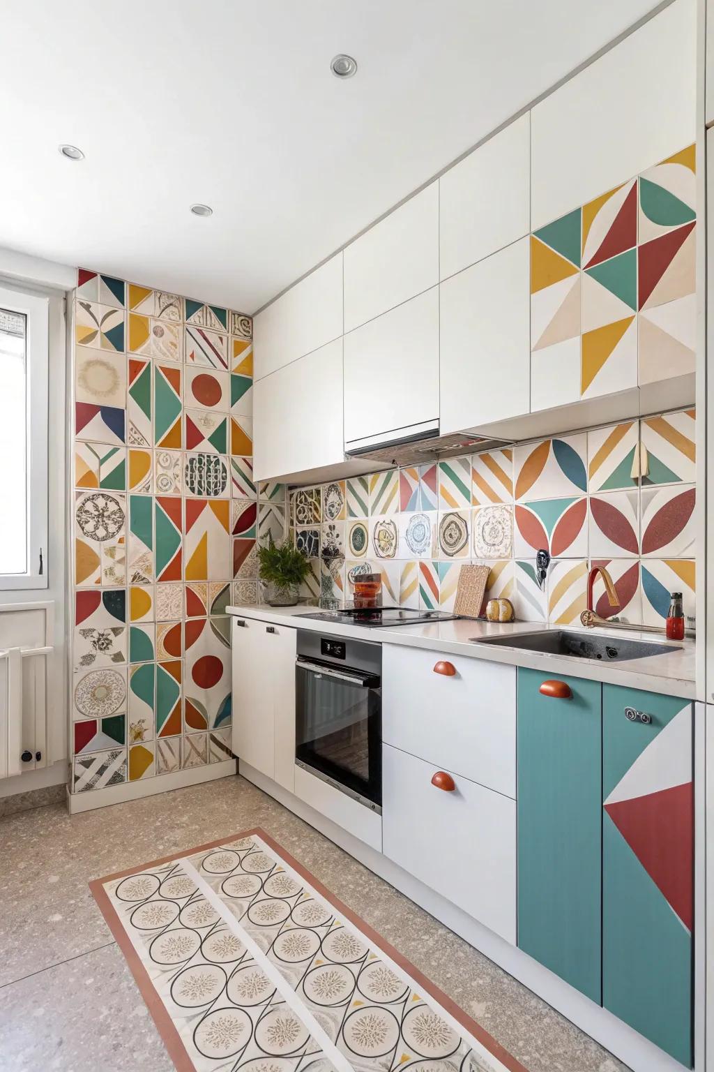 Geometric designs add a playful and modern touch.