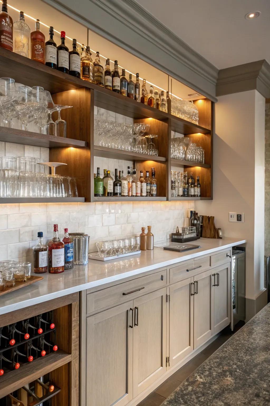 A personalized flourish with a multi-functional bar zone.