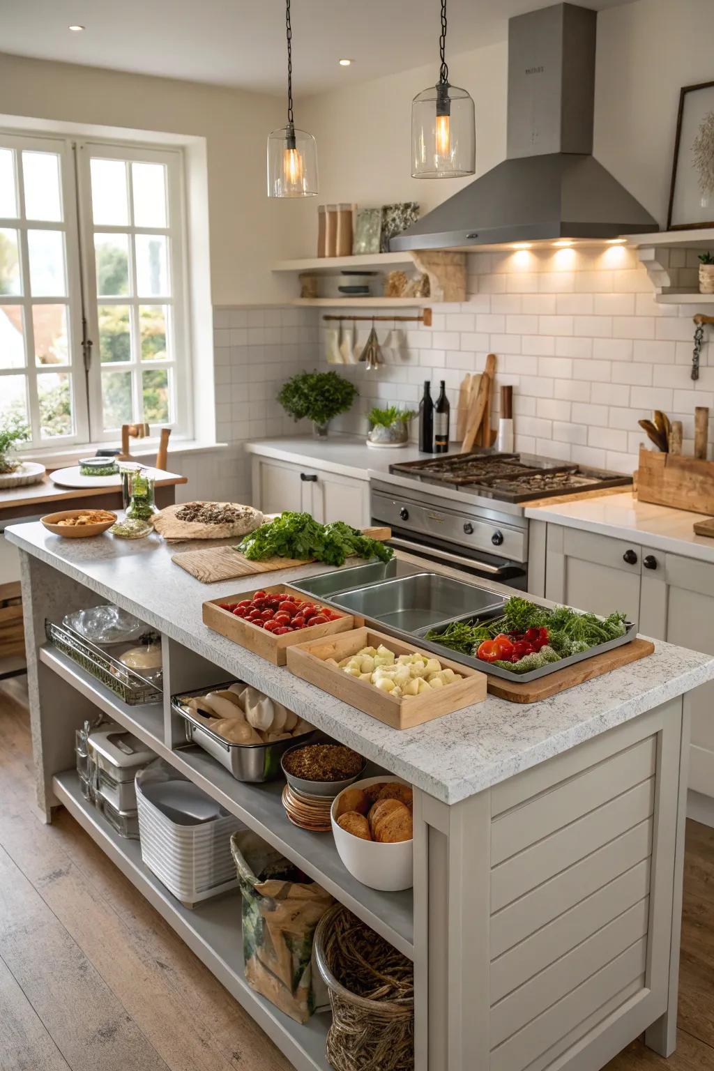 Counters that are multifunctional add great options.