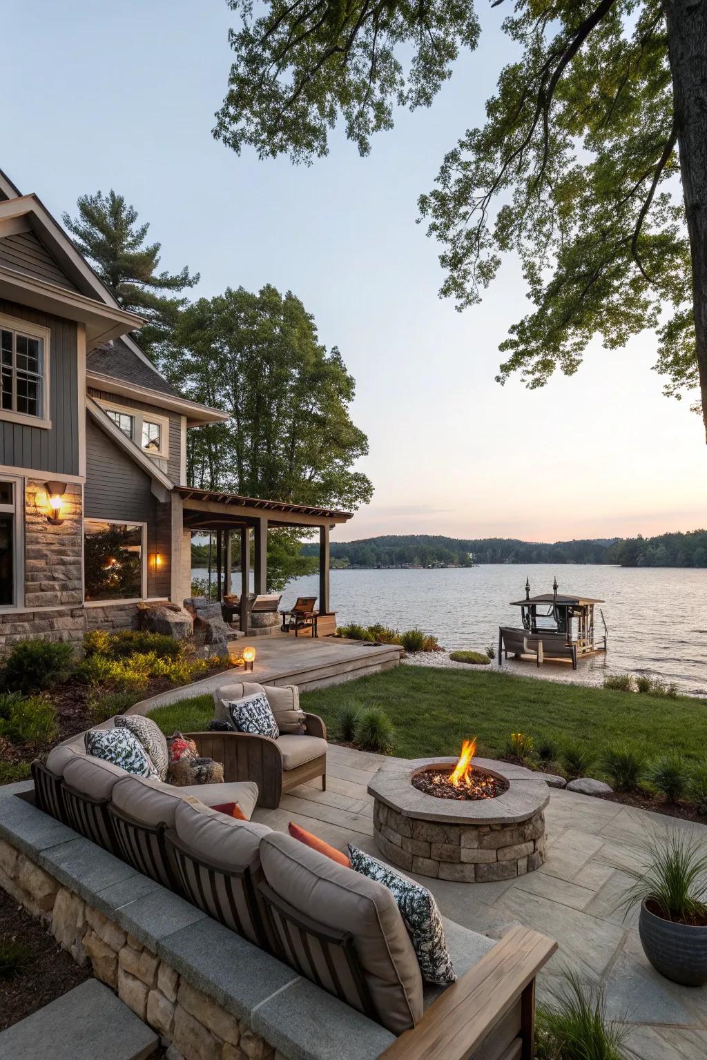 Exterior living spaces augment ease to nature.