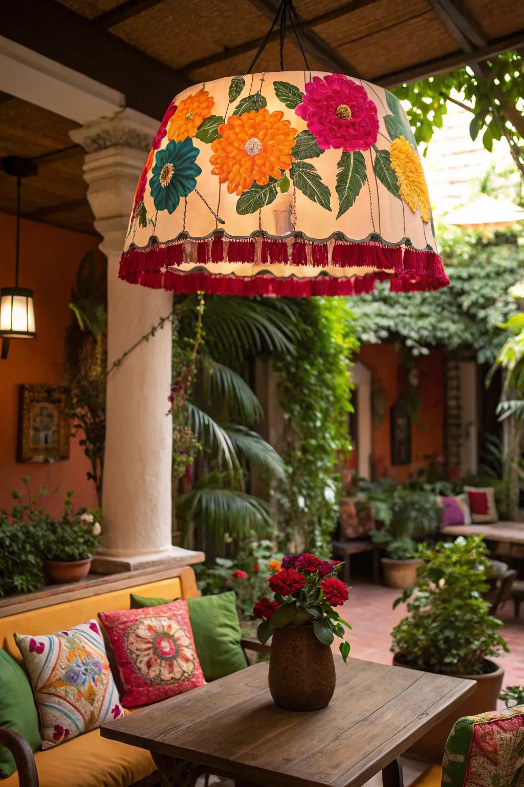 <strong><em>Bring freshness with bloom details on your lampshade.</em></strong>” loading=”lazy” class=”pimg”>
	</picture><figcaption><strong><em>Bring freshness with bloom details on your lampshade.</em></strong></figcaption></figure>
<p><strong><em>Bloom details bring a vibrant and fresh sensation to your lampshade.</em></strong> I added them to a patio lamp for a burst of color.</p>
<h3>A few suggestions:</h3>
<ul class=