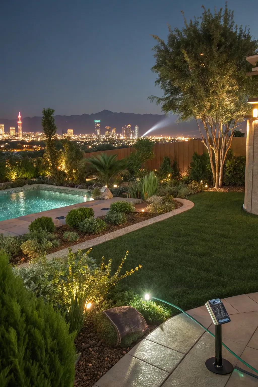 Modern automation in a Las Vegas backyard providing ease and effectiveness.