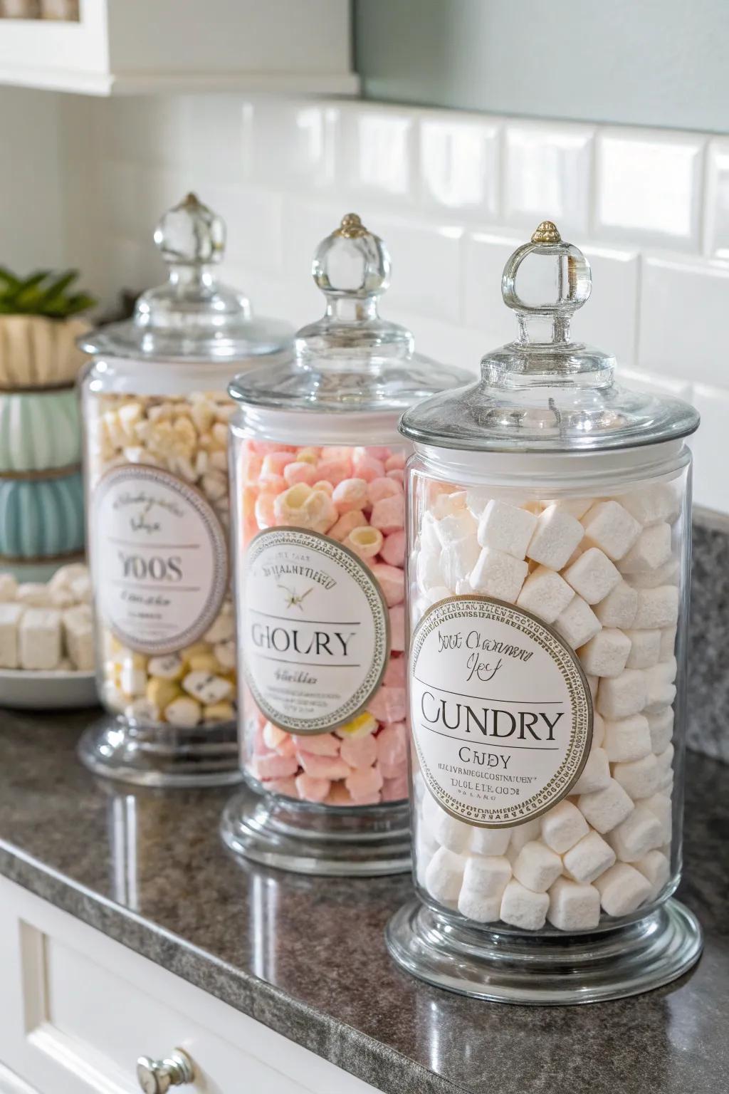 Jars add elegance to practical storage.