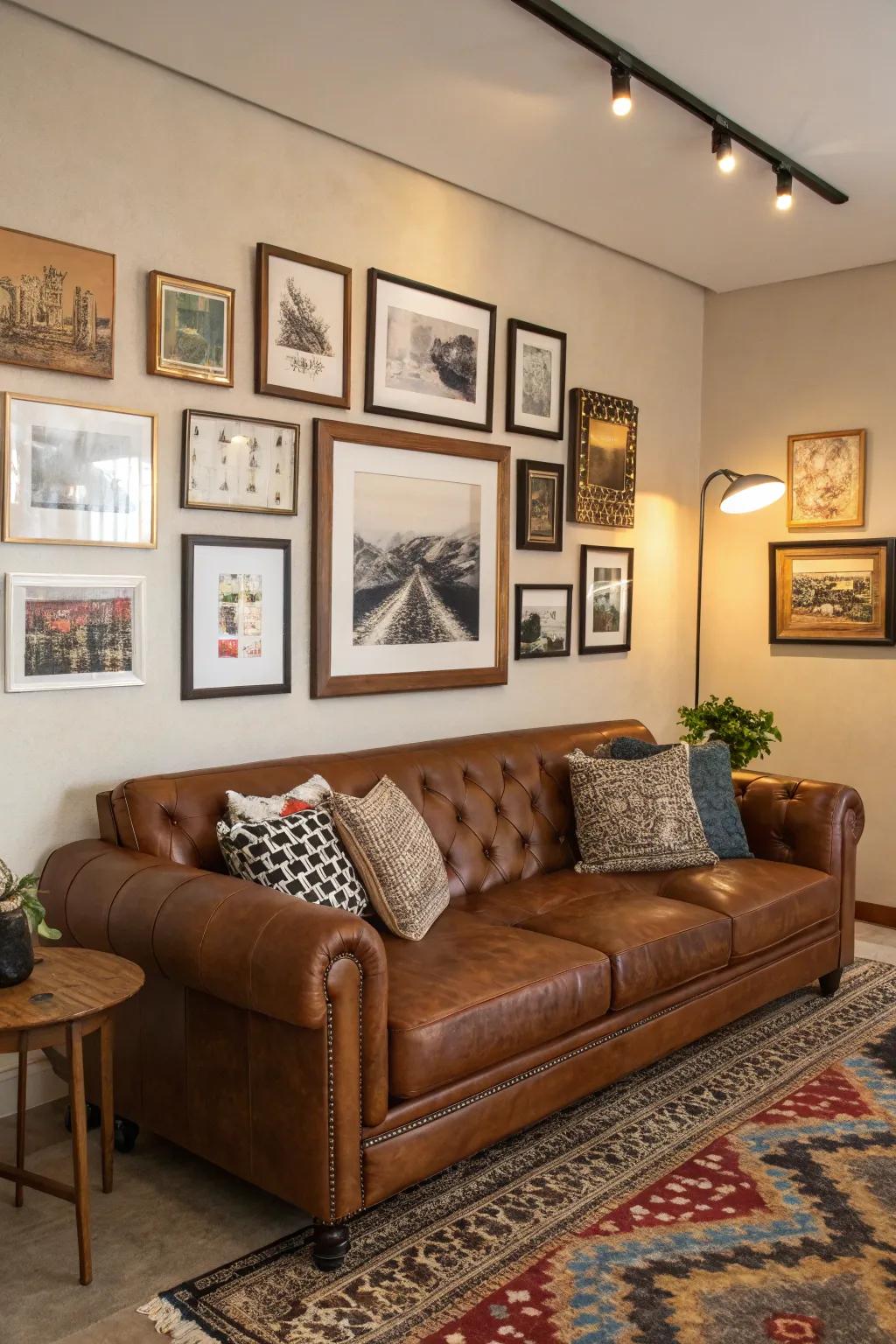 A display wall injects personality and focus.