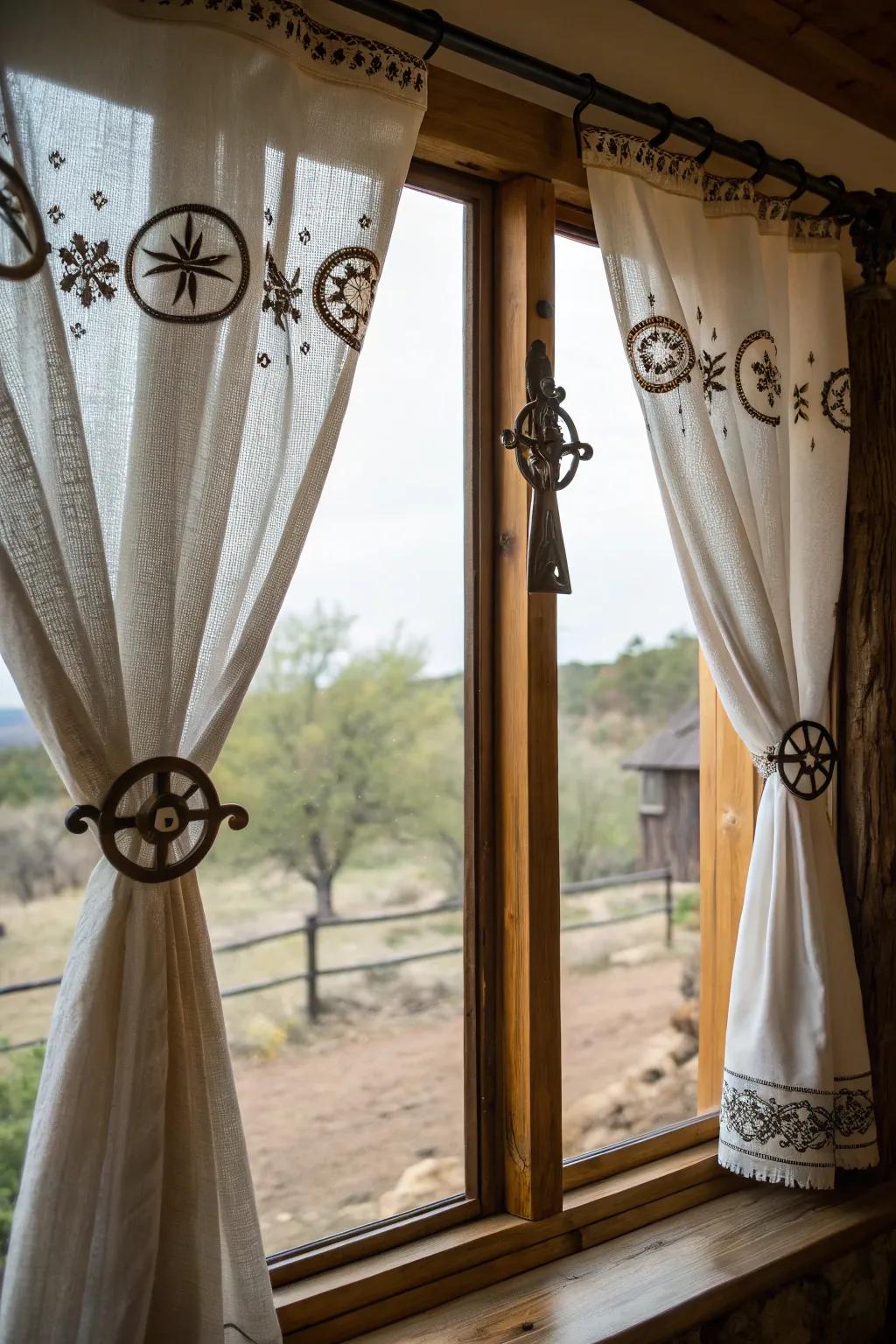 Western window rods add personality and charm.