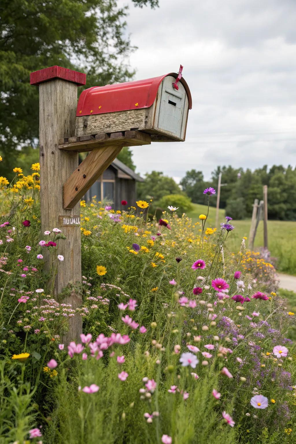 Untamed blooms offer a vibrant and playful charm to your mailbox space.