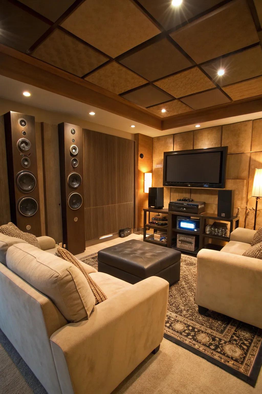 A high-caliber sound system turns the retreat into an entertainment hub.