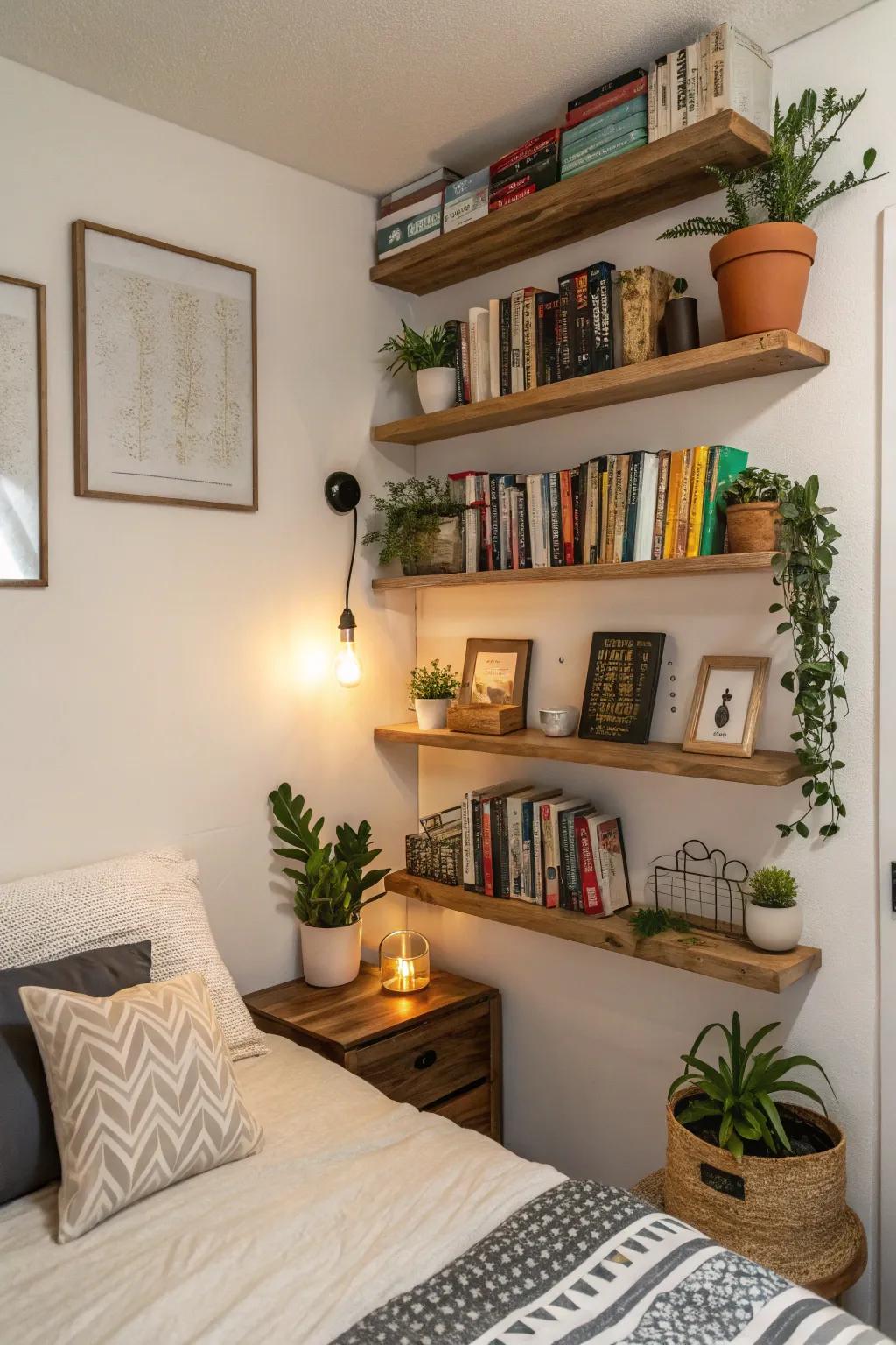 Wall mounts offer practical storage.