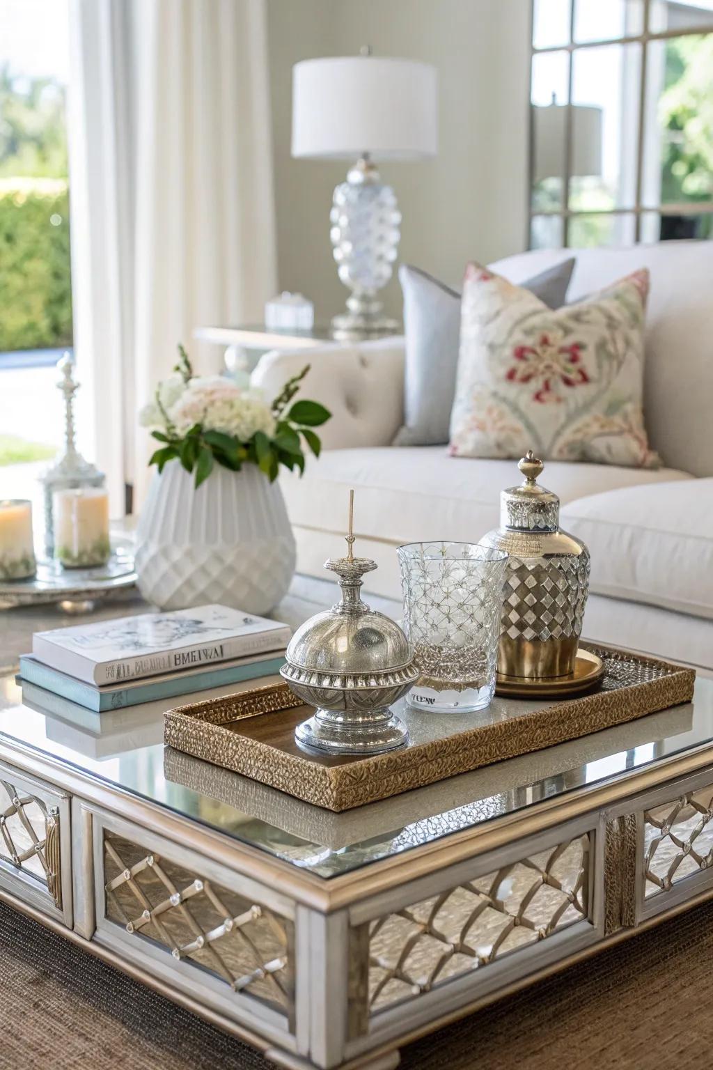 Reflective facades amplify light and dimension within your room.
