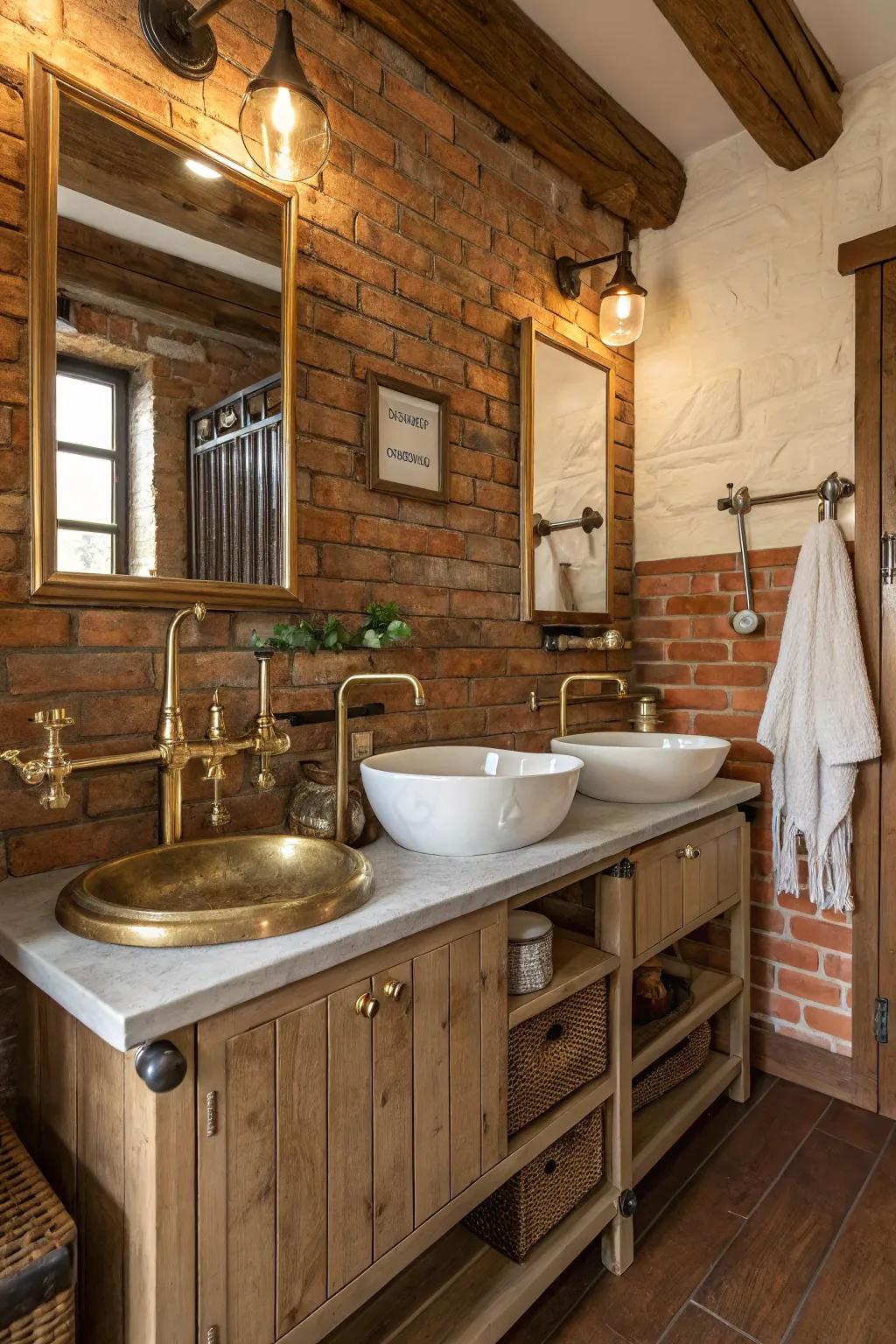 Conjoined metals append a modern adaptation to farmhouse elegance.