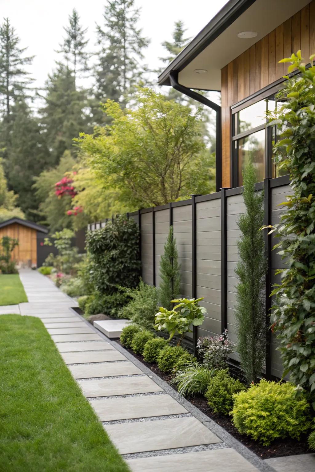 Privacy screens provide seclusion and elegance.