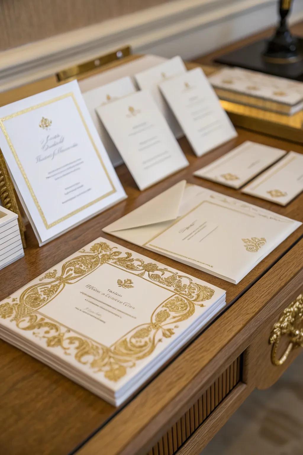 Invites that offer a glimpse into the elegance of your upcoming celebration.