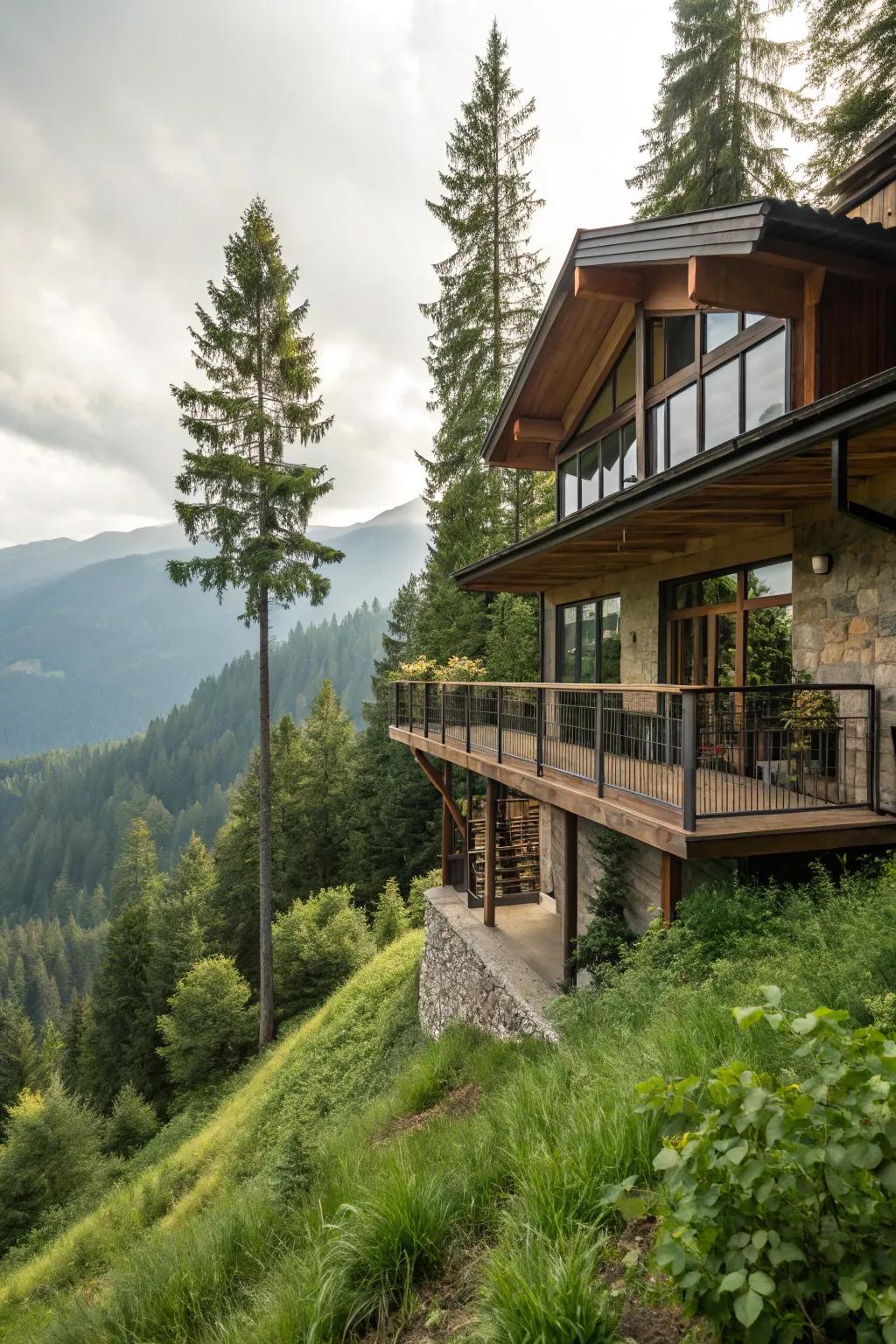 Distinct architectural elements enhancing mountain homes.