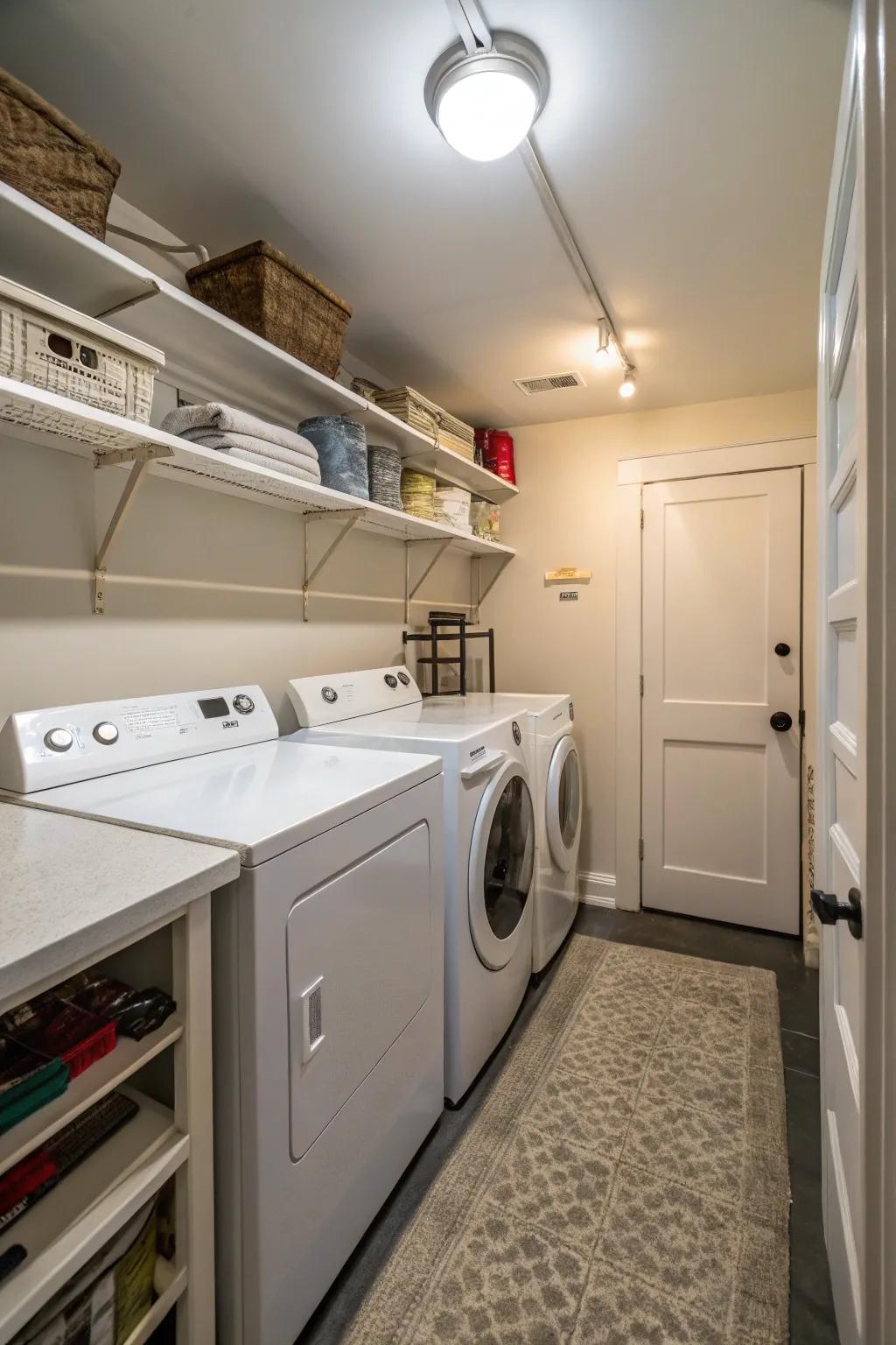 Folding countertops offer extra workspace without taking up permanent space.