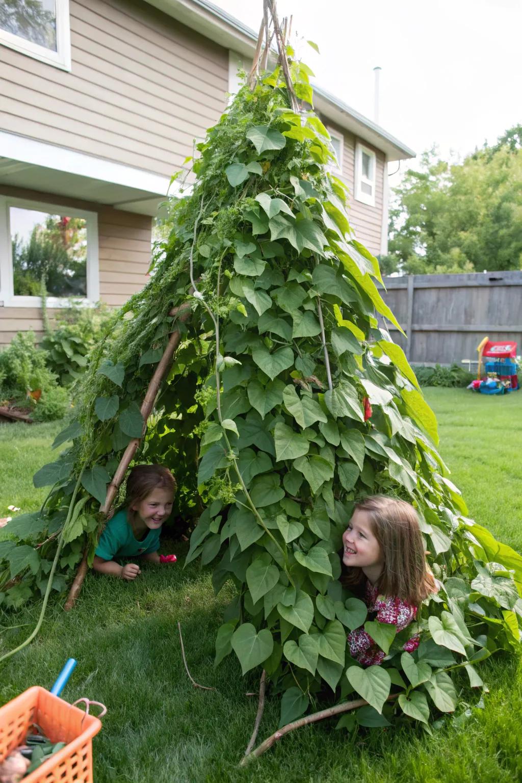 Legume shelters furnish a living, evolving hideaway.