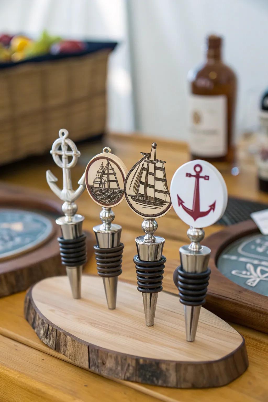 Seafaring wine seals introduce a hint of the ocean to your bar collection.