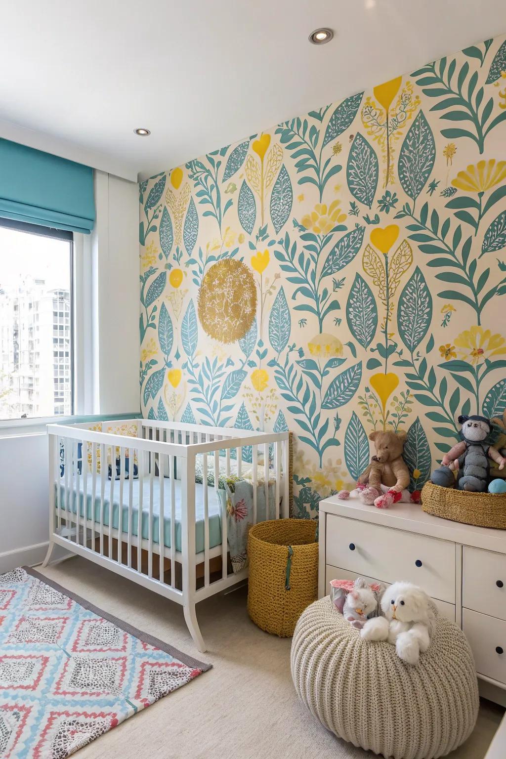 Bold patterns bring energy to the nursery.