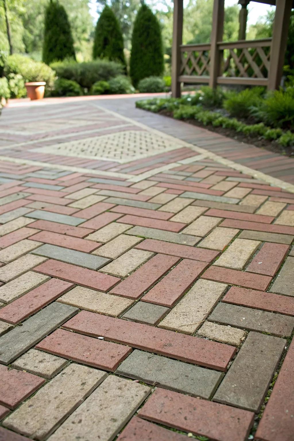 Geometrical arrangements bestow the patio a modern edge