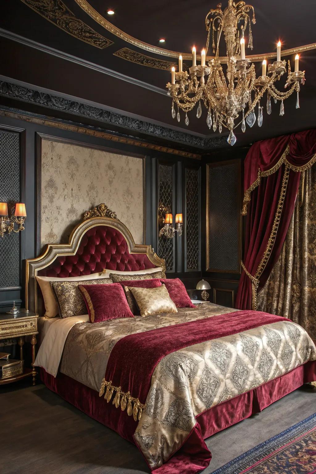 Layered textures create depth and luxury.