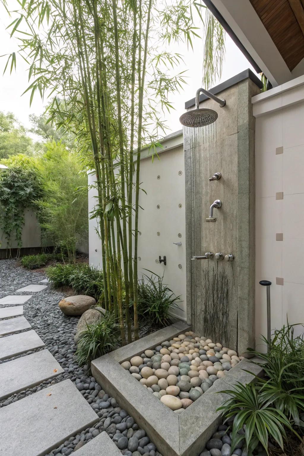 Discover peace and calmness within a Serene garden shower environment.
