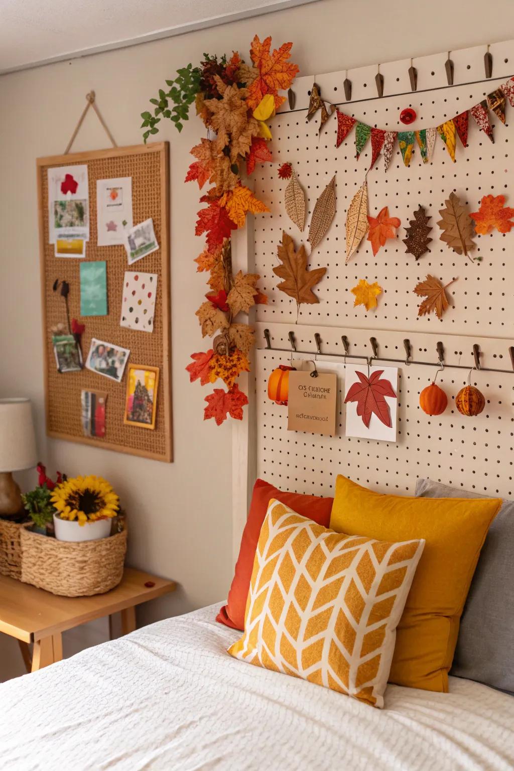 Refresh your room with seasonal pegboard decor.