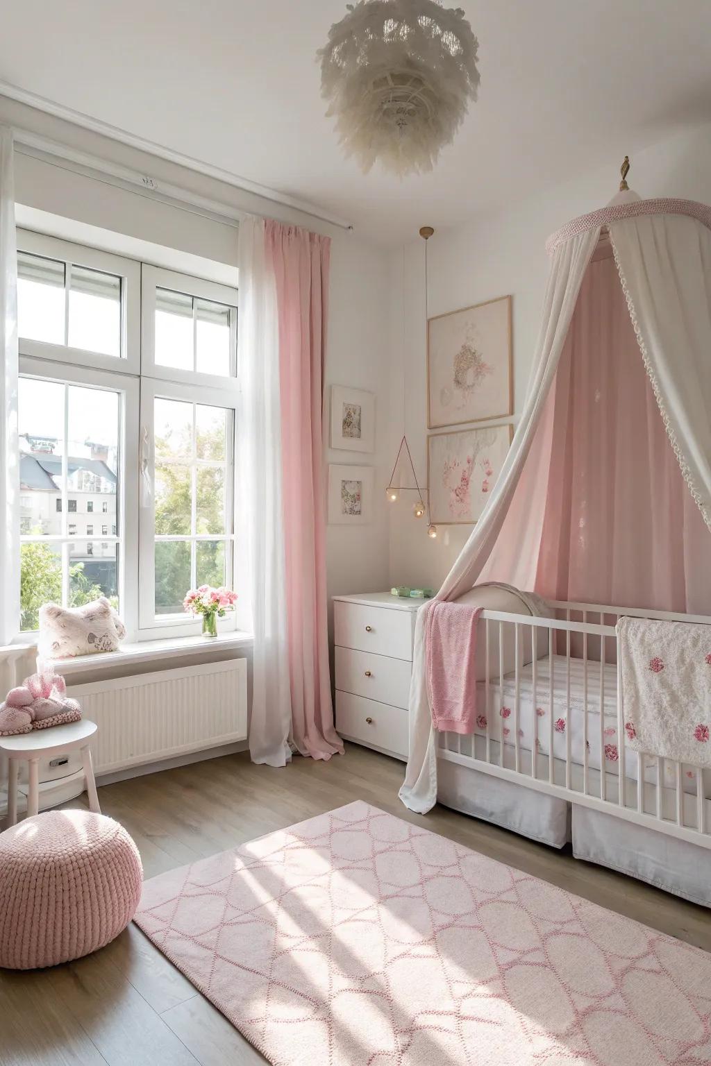 Infant rose air fashions a calm and refreshing bedroom environment.