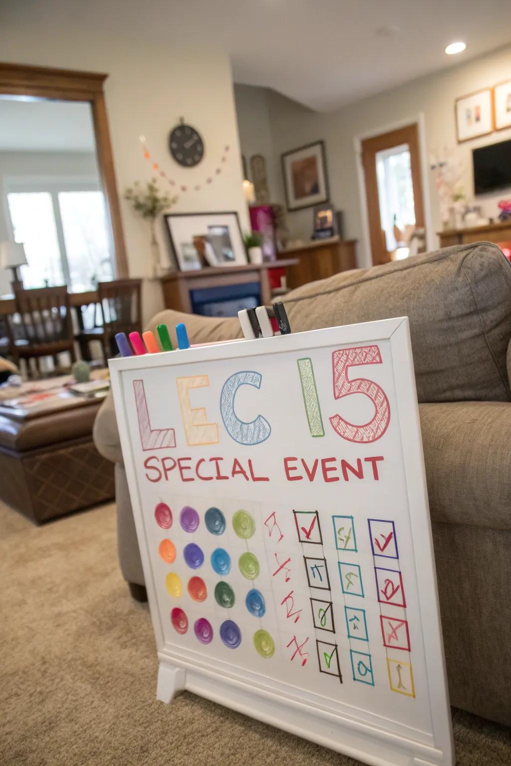 Count down to special events through a chalkboard countdown.