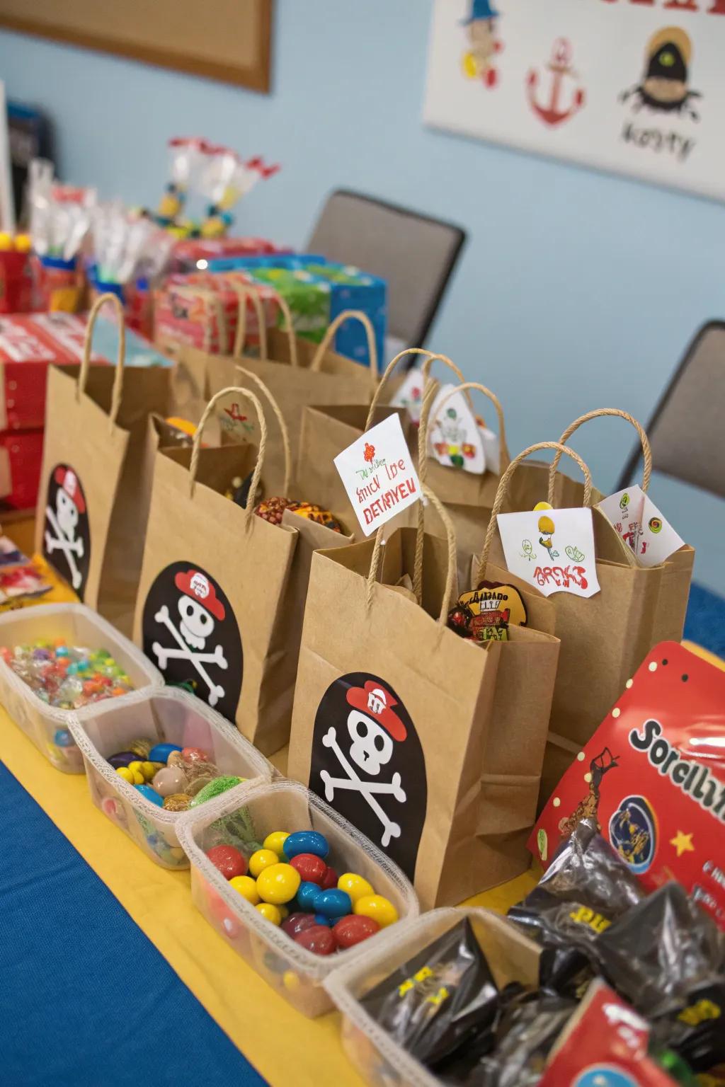 Thank your invitees with treasure-populated loot sacs.