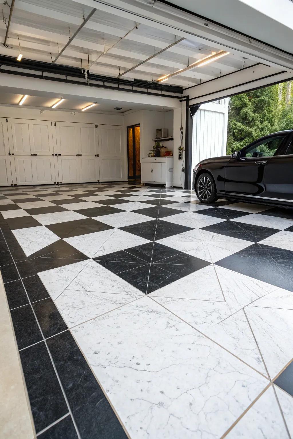 Make a bold statement with high contrast square designs.