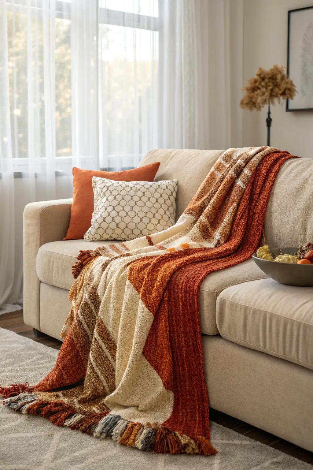 Seasonal throw wraps add warmth and style to living spaces.