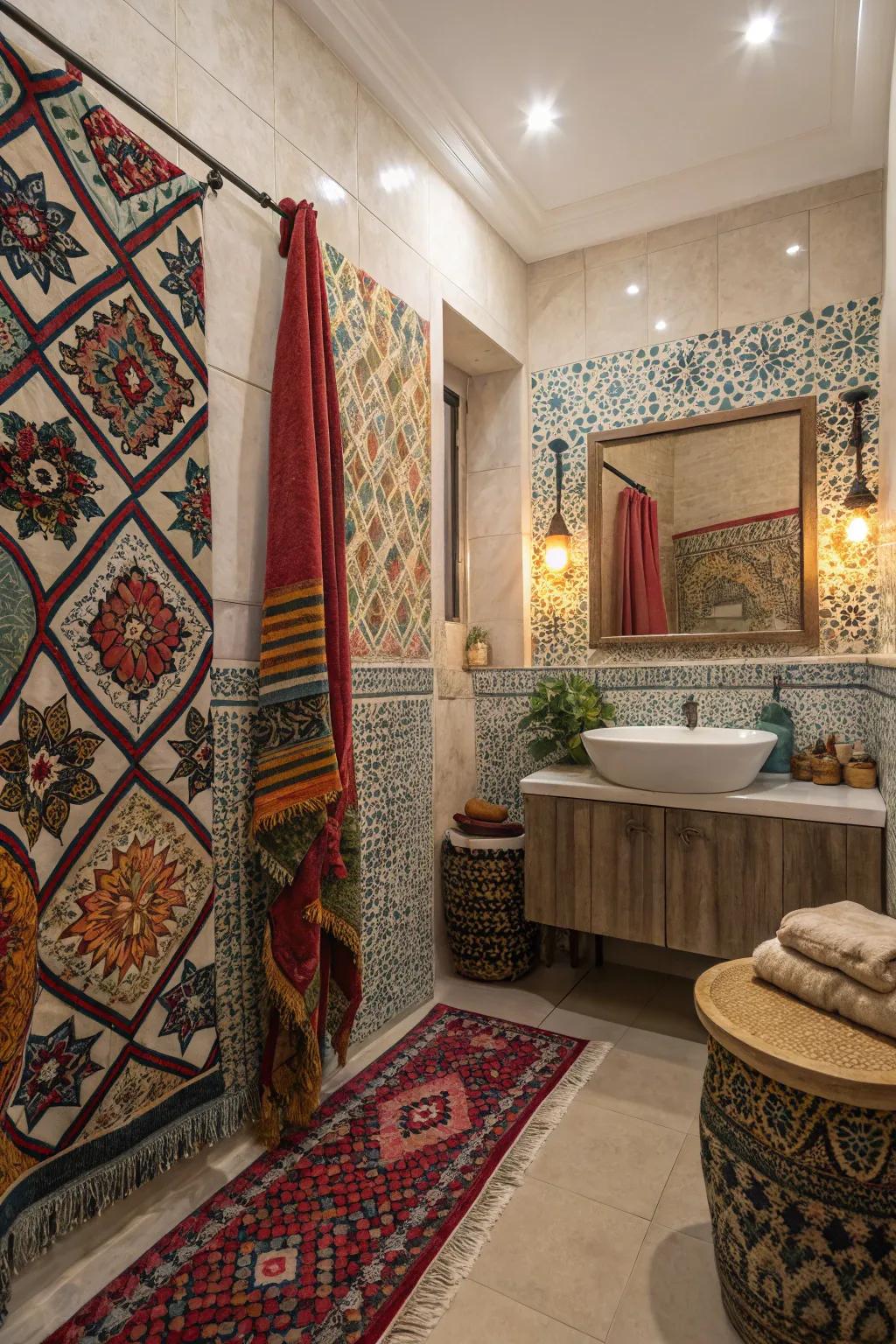 Travel-inspired ornamentation infuses a personal and exotic nuance.