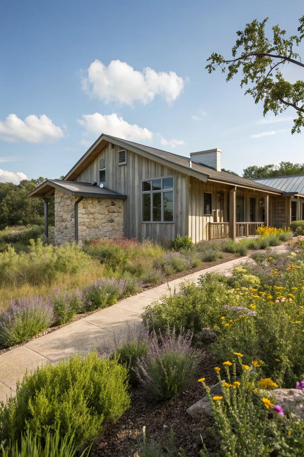 Eco-conscious materials add a modern, sustainable touch.