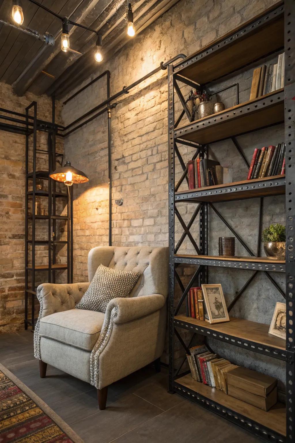 An factory reading nook with a cozy twist.