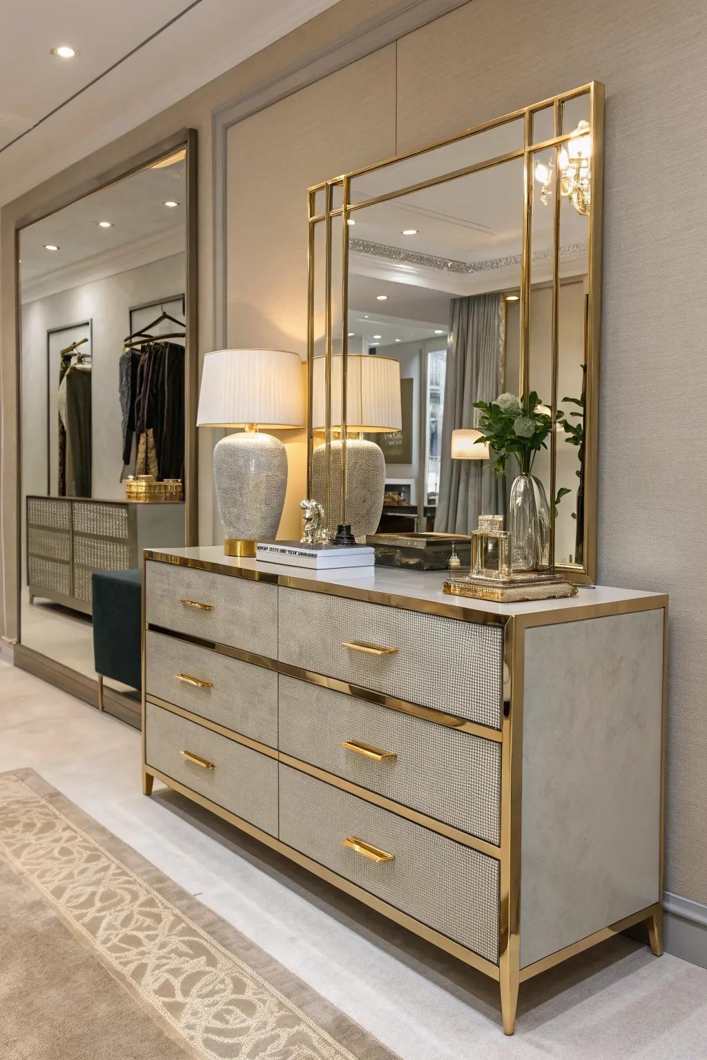 Metallic highlights bring a lavish touch to your furniture.