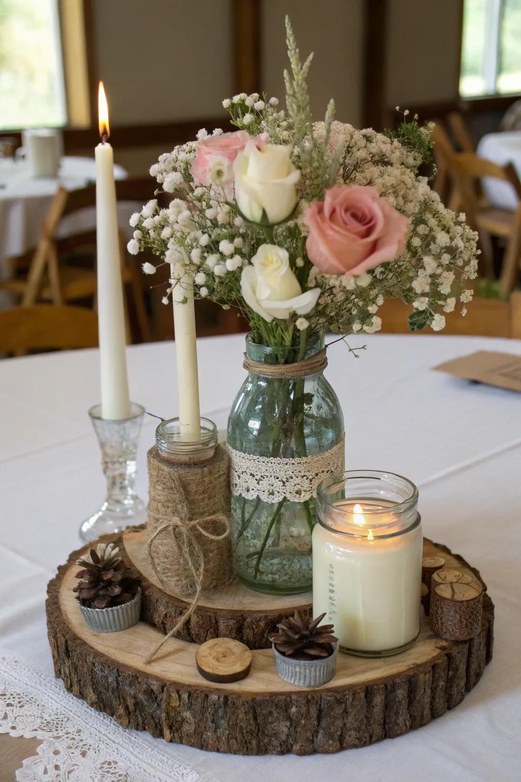 A charming centerpiece featuring distinct elements.