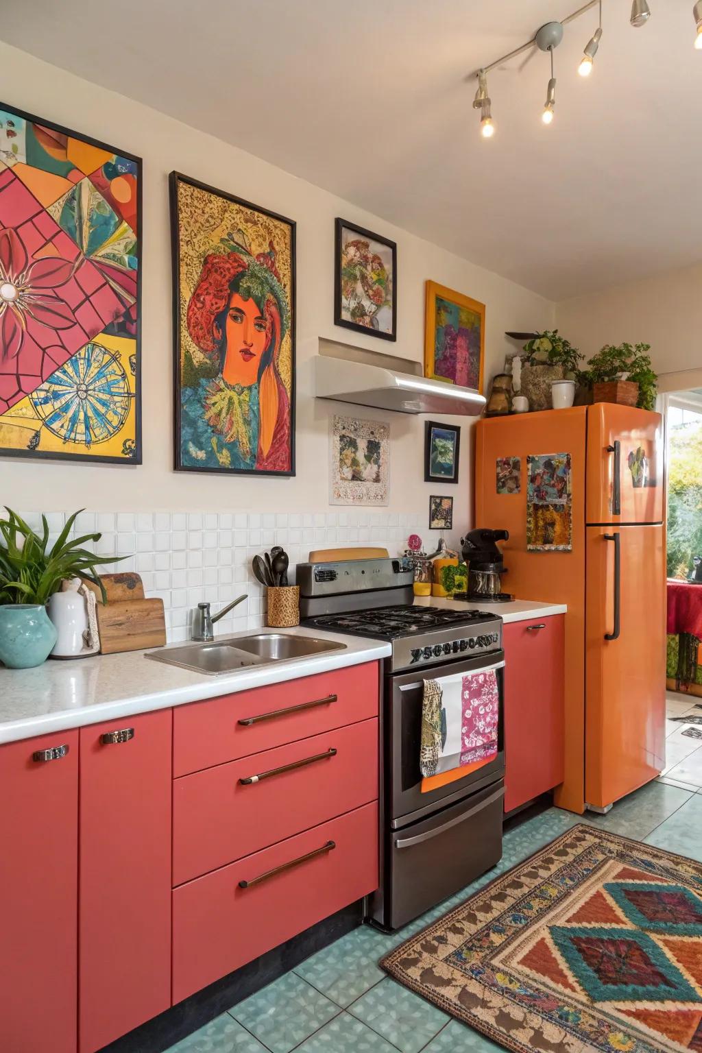 Unconventional art brightens any room.