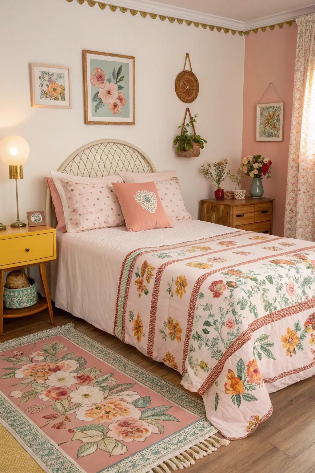 Bedding from the past can whisk you away.
