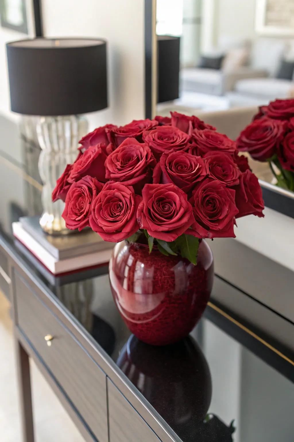 Sophisticated monochrome rose exhibition.