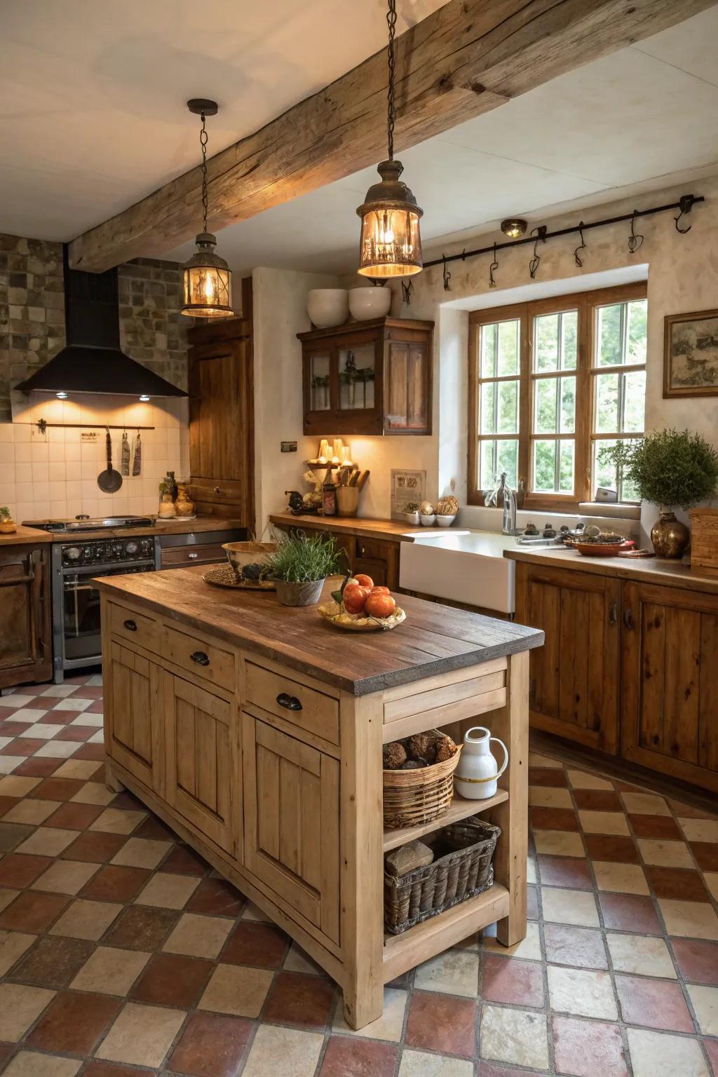 A versatile, flexible, farmhouse kitchen island.