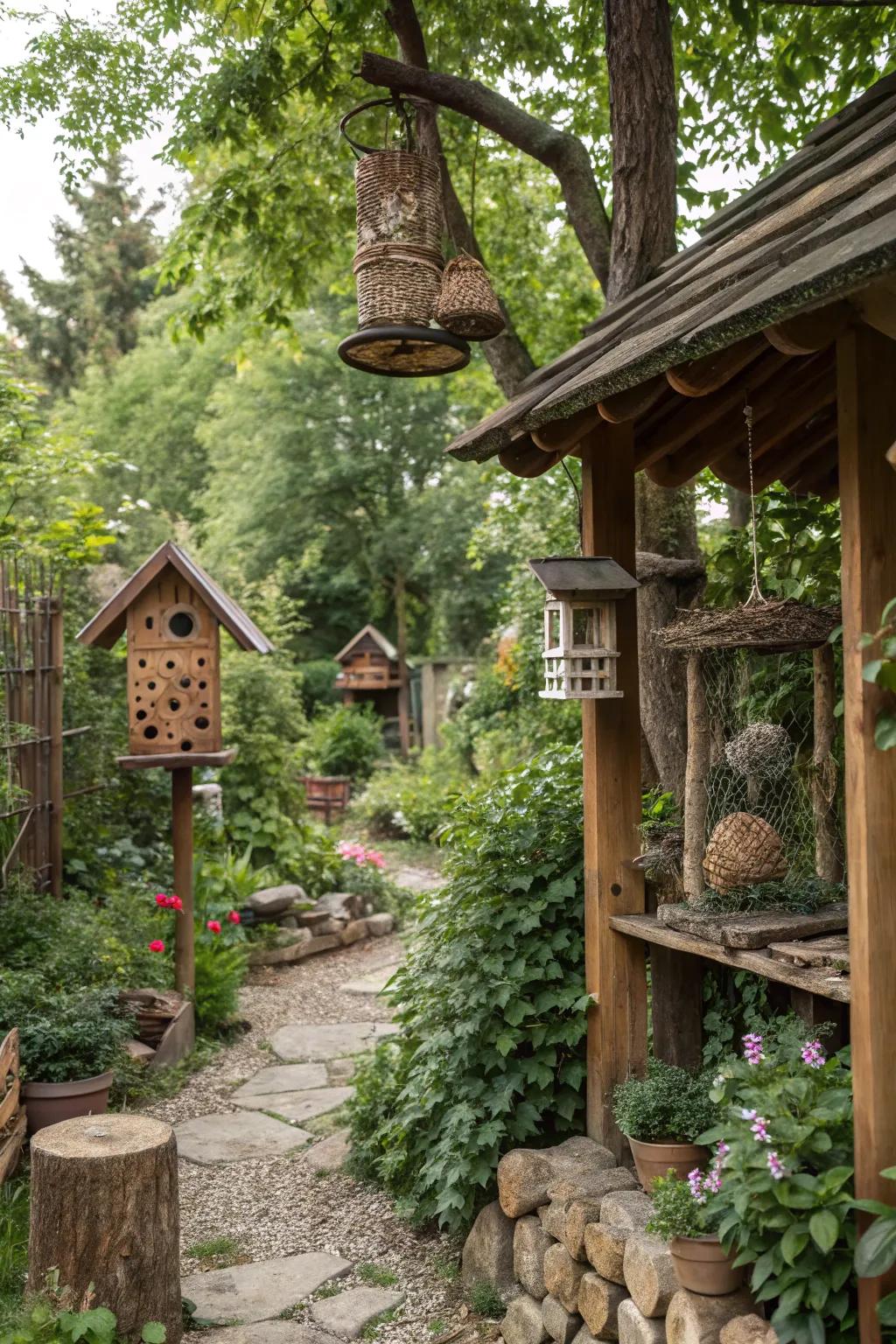 Wildlife-friendly features elevating the garden's ecosystem.