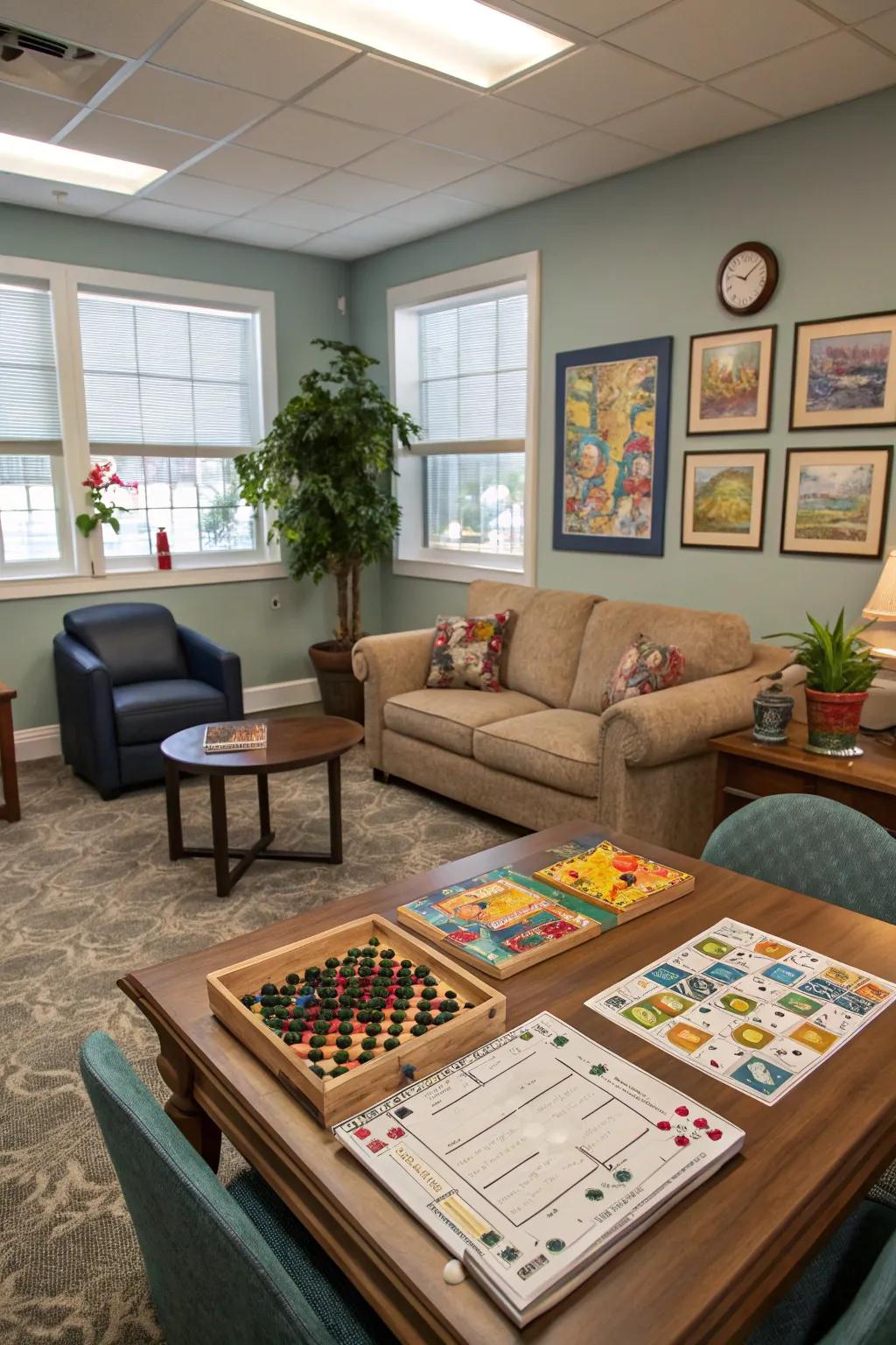 A recreation spot promotes team bonding and light-hearted fun.