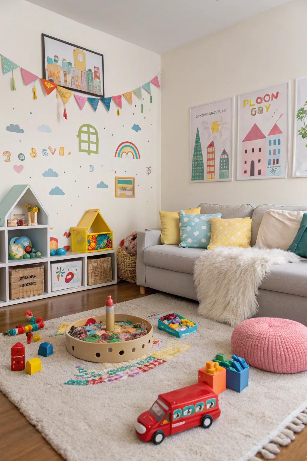Design a fun and safe play area for children.