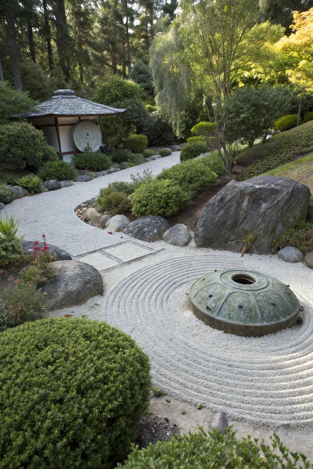 Zen gardens deliver a serene and refined cover.