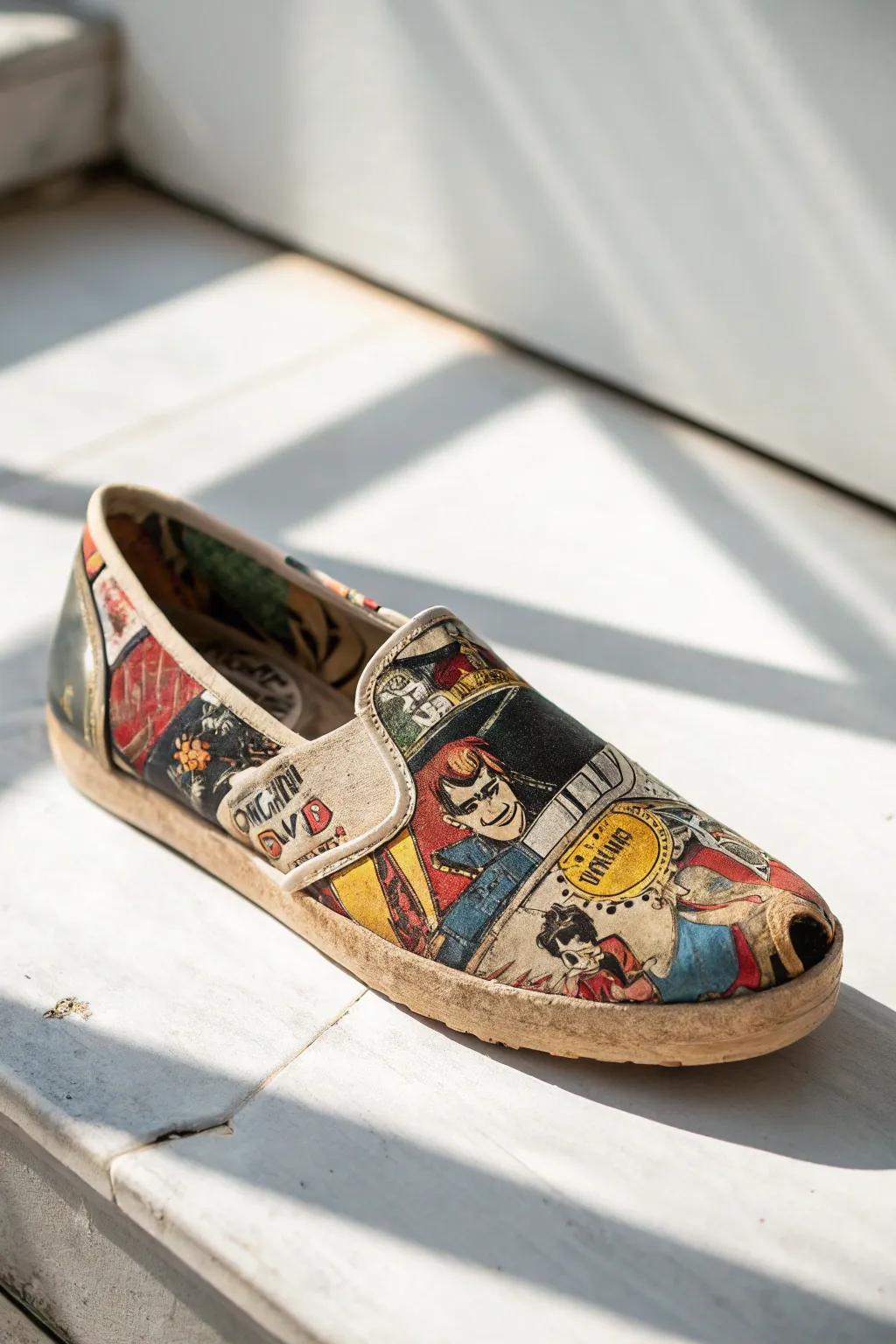 Step into style with comic book kicks – where quirky meets craftsmanship.