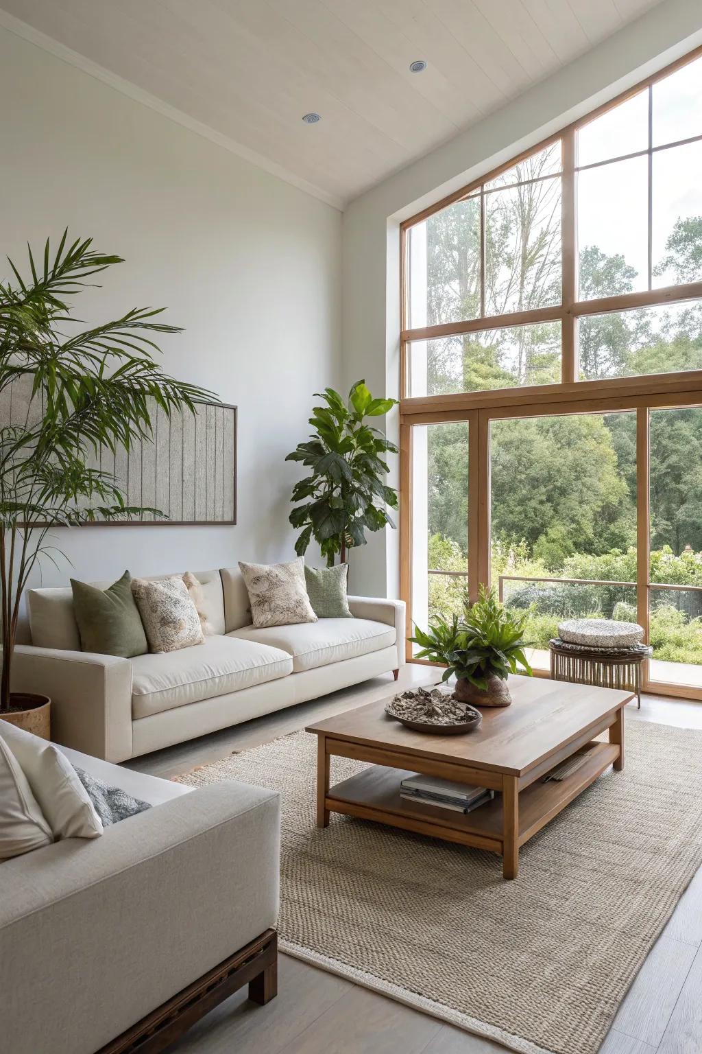 Furniture that sits low to the ground gives the illusion of higher ceilings.