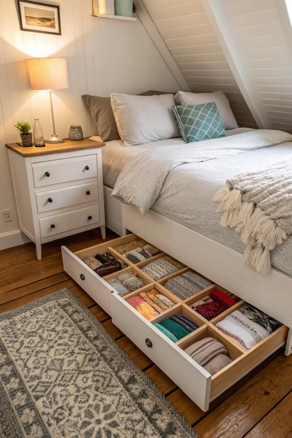 Concealed stowage solutions contribute to maintaining an orderly Airbnb setting.