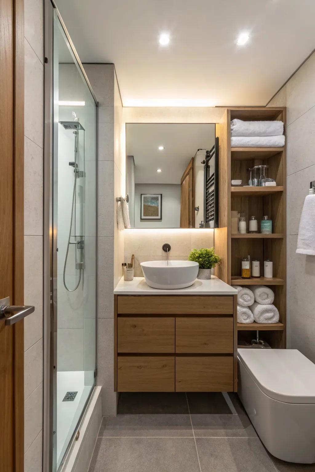 Hidden storage keeps small spaces looking clean and sleek.